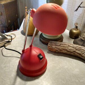 Vintage Small Red IKEA Telescope Dome Table Desk Reading Lamp